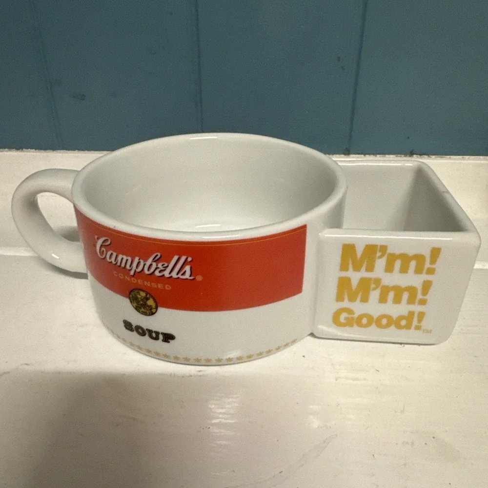 Vintage Campbell Soup‎ Bowl Bowel with side cracker holder, Dishwasher safe